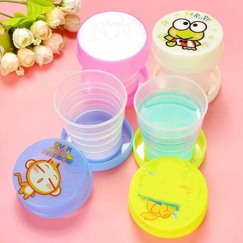 Mini Cute Cartoon Portable Telescopic Cup Reusable