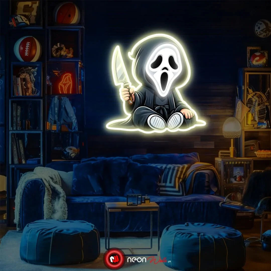 Scary Ghost UV Neon Sign π» β Add a Spooky Glow to Your Space!