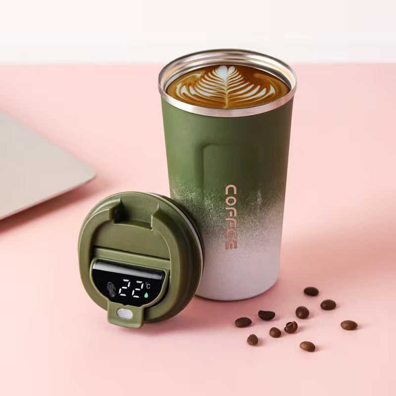 Smart Temperature Display Stainless Steel Coffee Cup Double Wall Travel Office Coffee Vacuum Cup With Lid