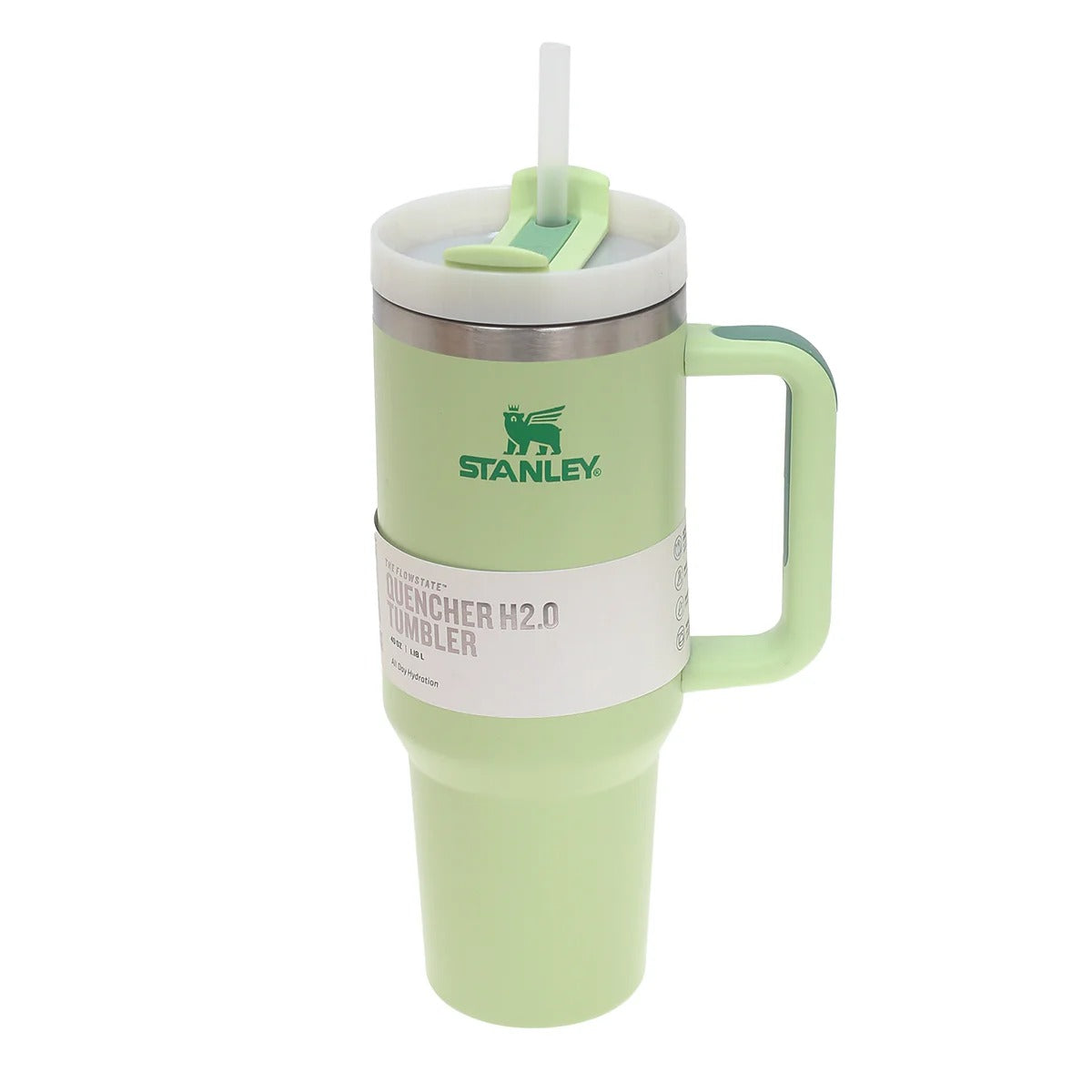 Stanley Quencher H2.0 FlowState 30oz Stainless Steel Tumbler Olive Leave