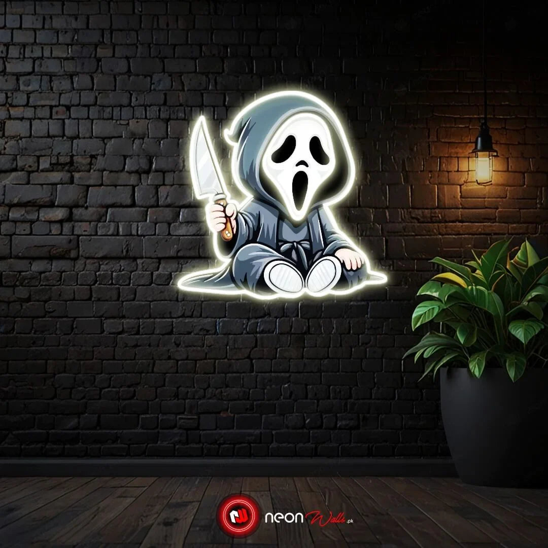 Scary Ghost UV Neon Sign π» β Add a Spooky Glow to Your Space!