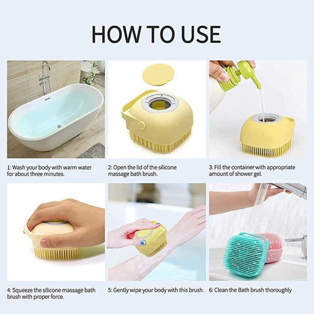 Silicone Massage Bath Brush | Exfoliating Body Scrubber and Massager