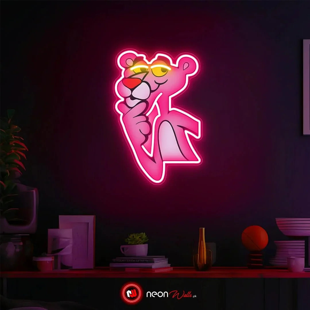 Vintage Pink Panther UV Neon Sign π β Add Retro Charm with a Funky Glow!