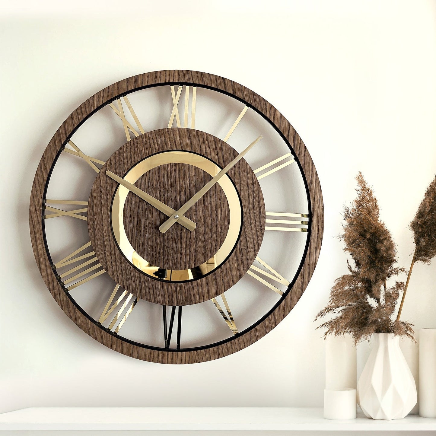 Roman Acrylic mirror Wall clock for Bedroom