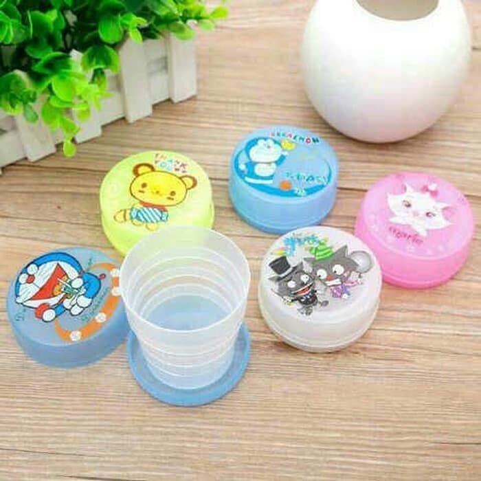 Mini Cute Cartoon Portable Telescopic Cup Reusable
