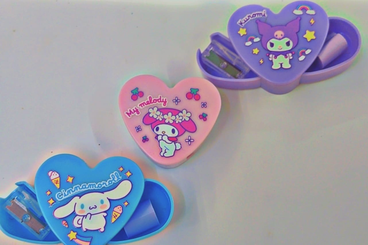 2in1 Heart shape Eraser plus Sharpener