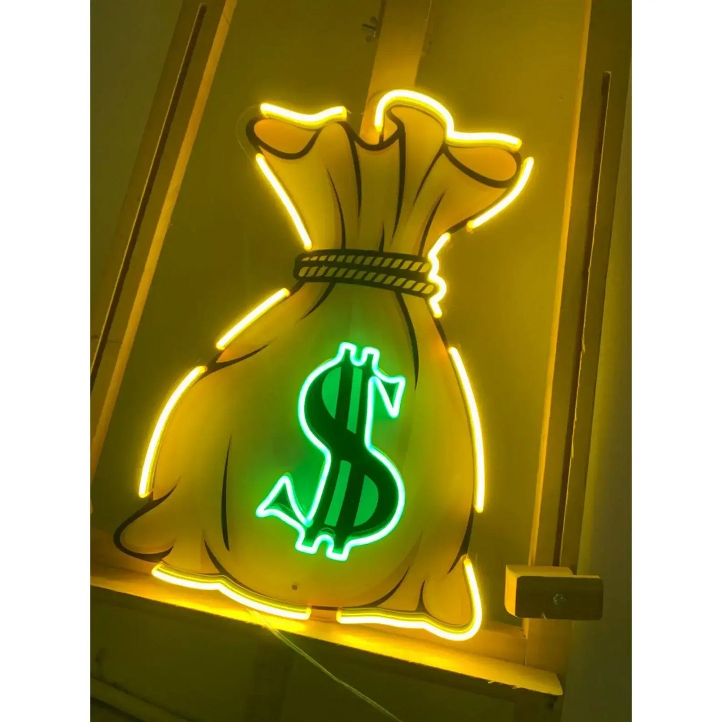 Money Bag UV LED Neon Sign ๐ฐ โ Light Up Your Wealthy Vibes!