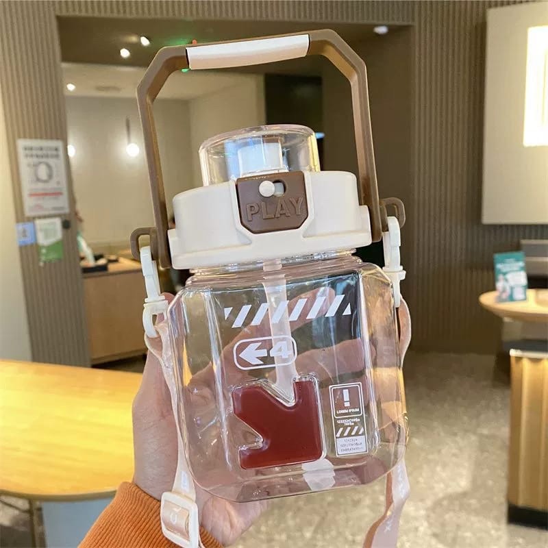 1000 ml cute cartoon cube large capacity water bottle for kids