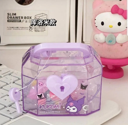 Kid's Erasers with Transparent Box with Lock and Handle