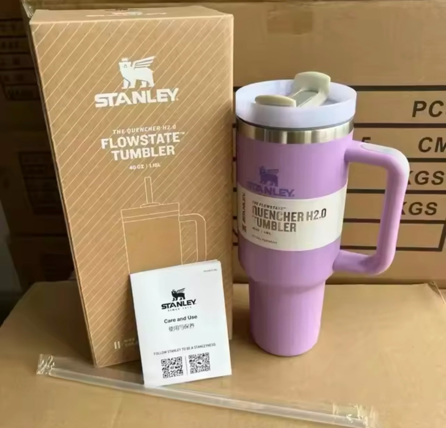 Stanley-QuencherH2.0 Flowstate Stainless Steel 40 OZ Vacuum Insulated Cup Purple