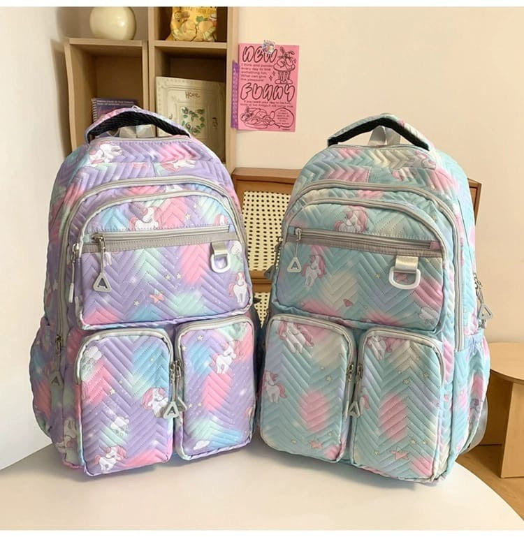 6 Zipper Pocket Parachute School & College Girls Bag packs