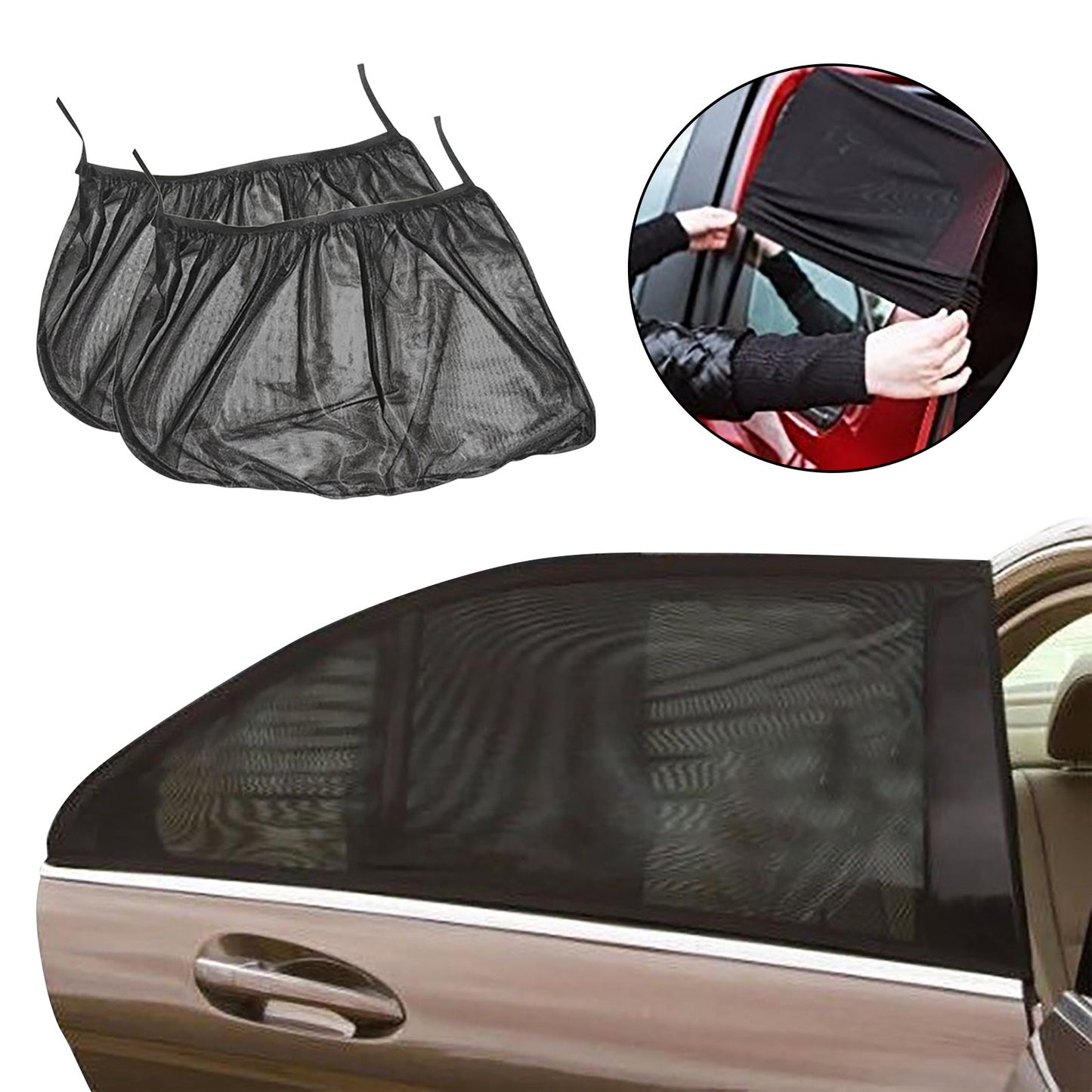 4pcs Car Window Screen Door Covers Front Rear Side