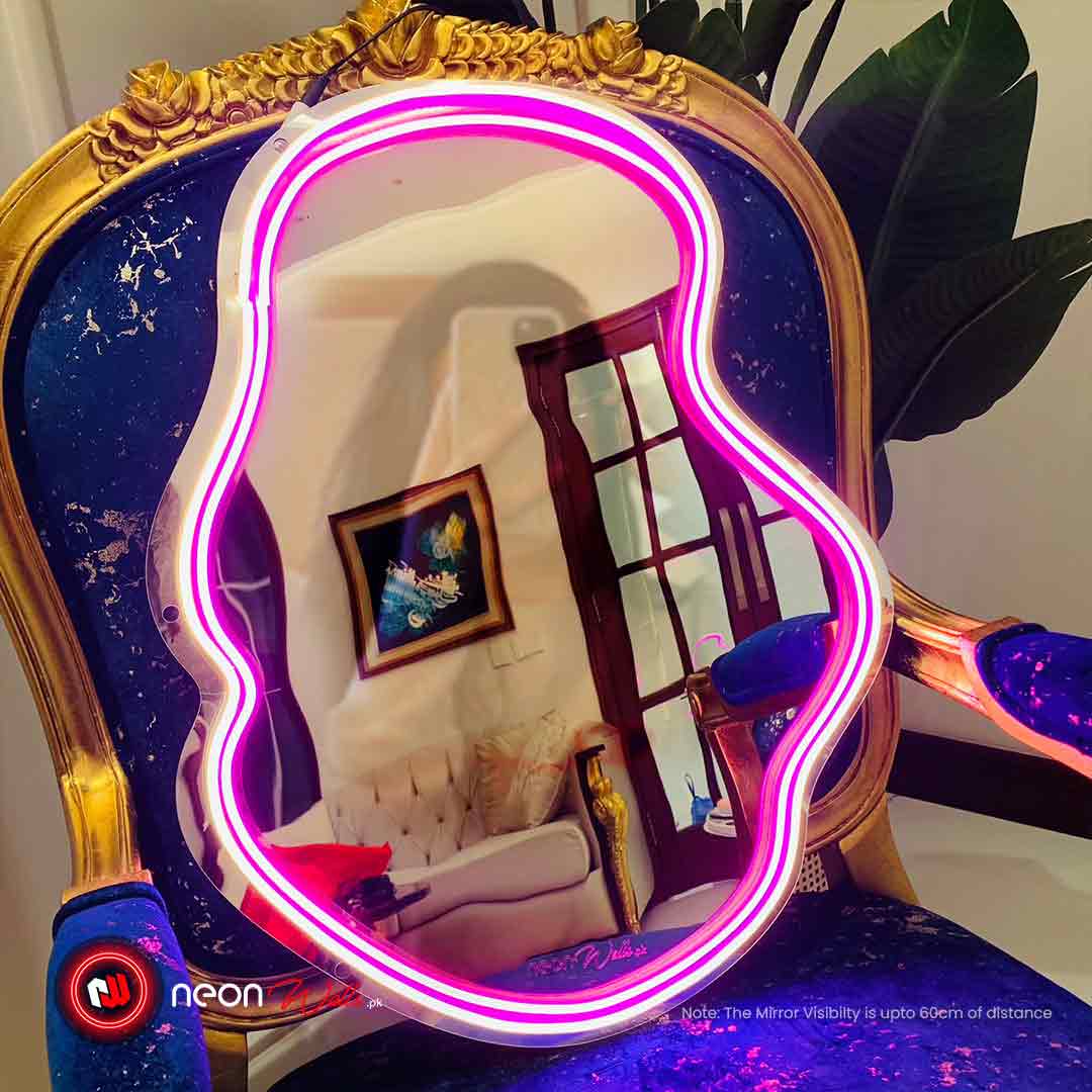 Curvy Shaped Selfie Neon Mirror