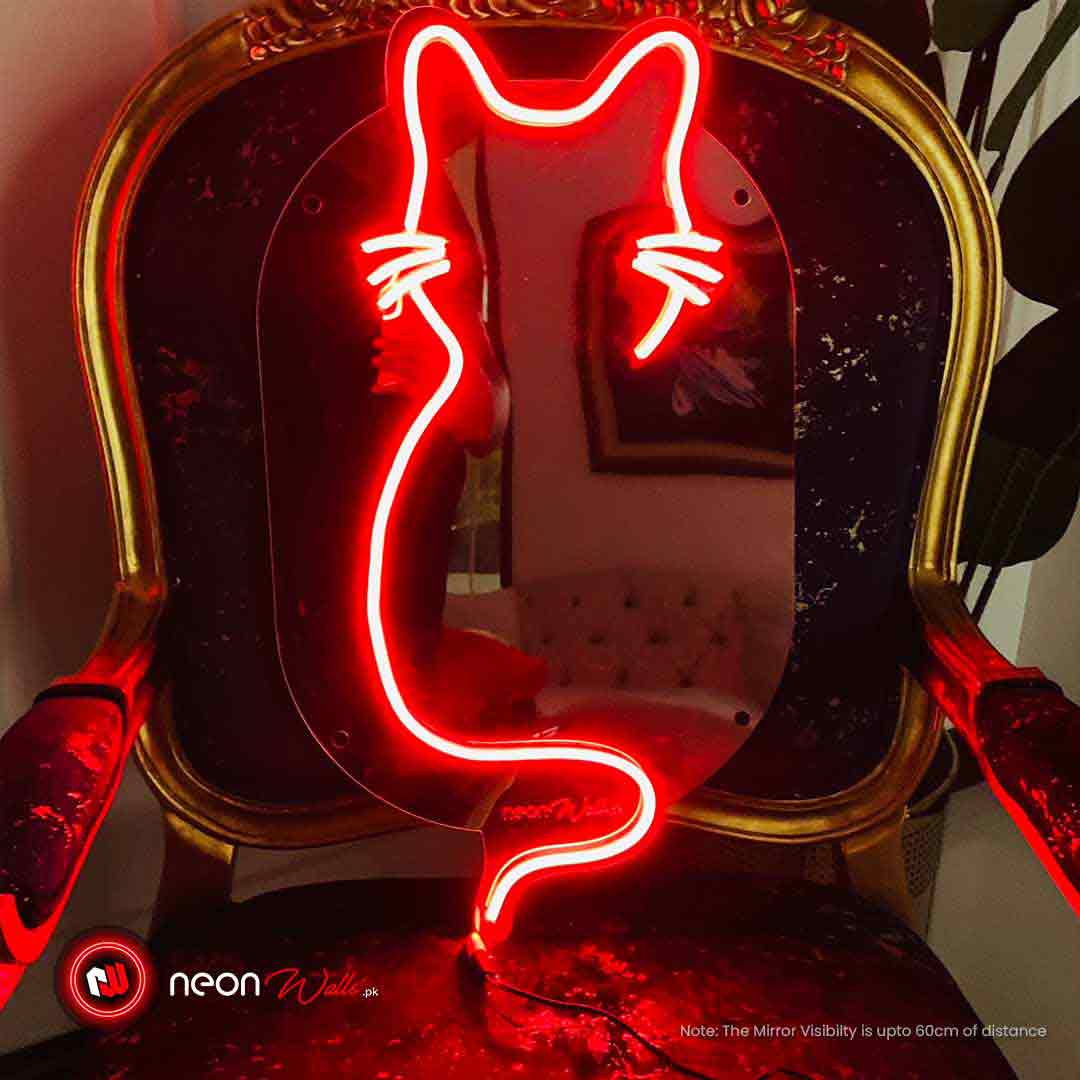 Cute Kitten Shape Neon Selfie Mirror (Larger)