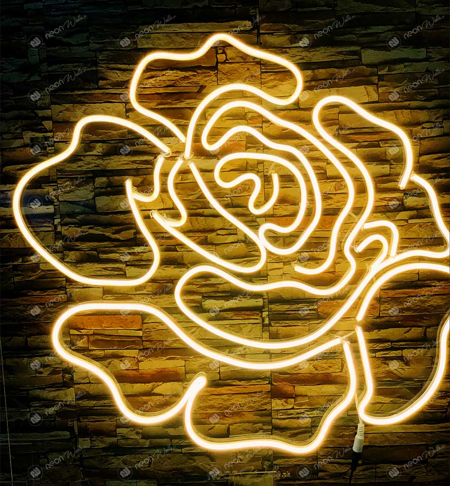 Rose Flower Neon Art