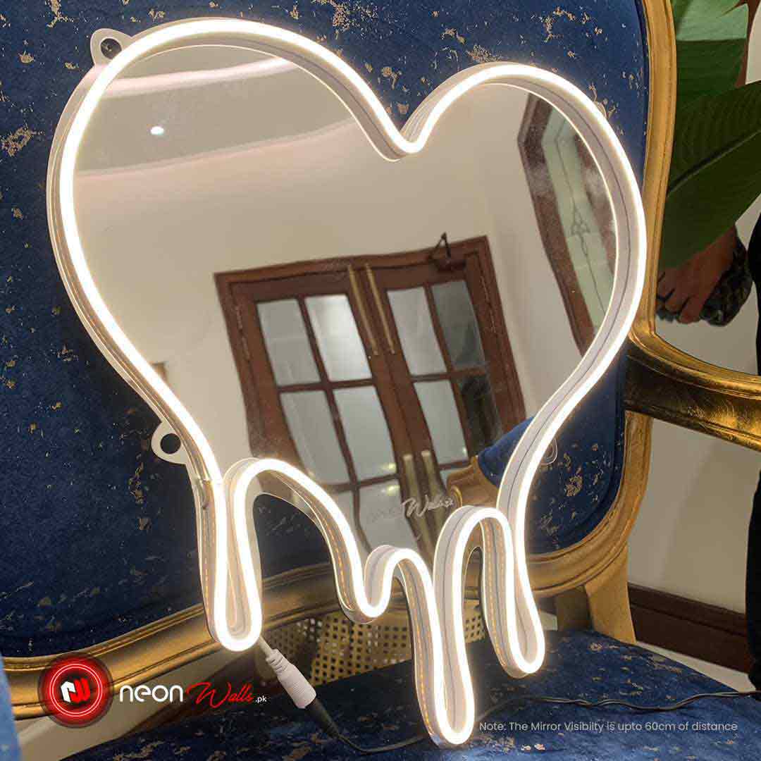 Melting Heart Neon Selfie Mirror - Neon Lights