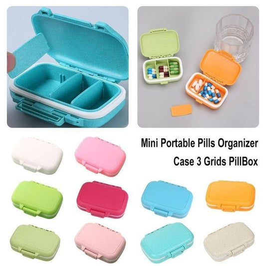 Mini Pocket Pills Organizer with 3 Compartments | Portable Pill Storage Case