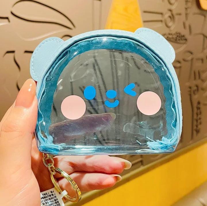 Transparent Jelly Mini Coin Pouch Organizer Keychains