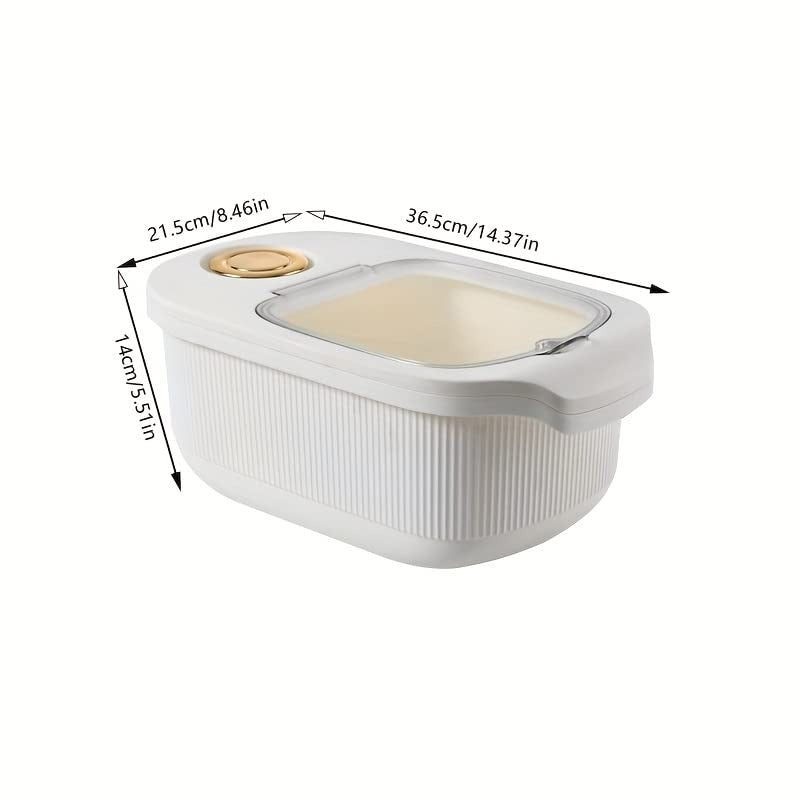 Couple of 5kg & 10kg Rice Bucket With Measuring Cup | Large Capacity Cereal Storage Container | Moisture-proof Insect-proof Sealed Storage Containers For Rice