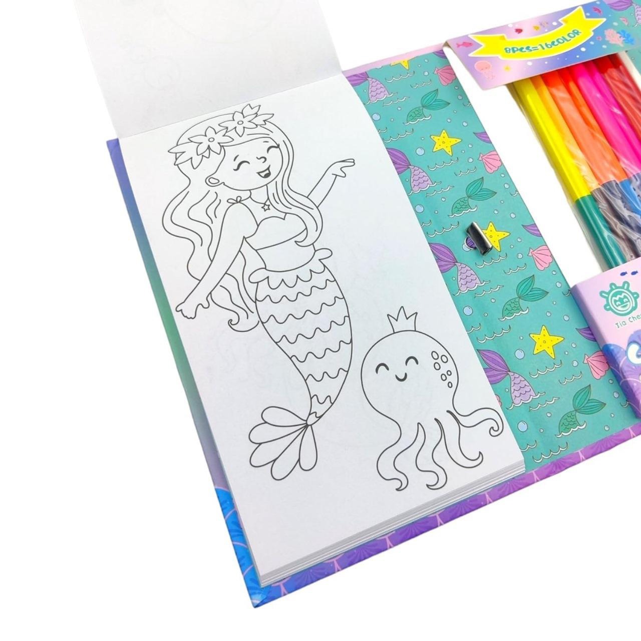 Colouring Book Set with Pencil colours