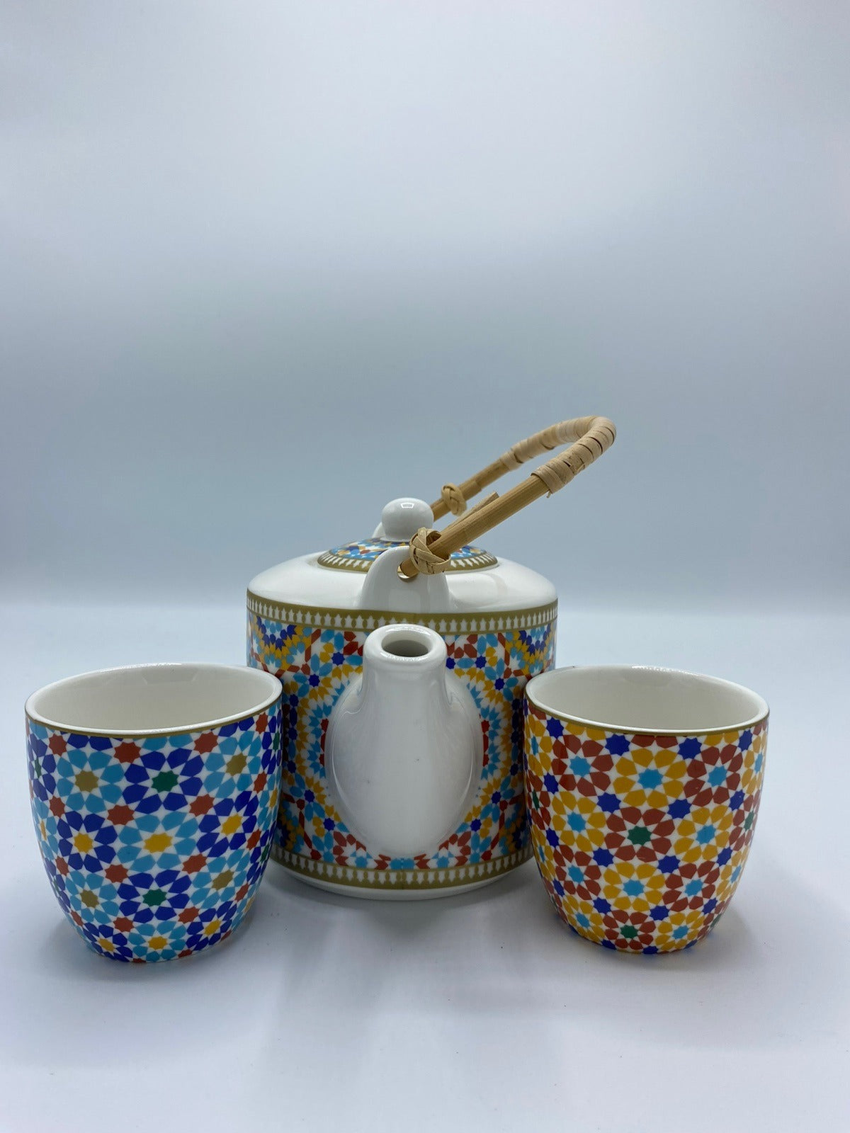 Porcelain Teapot Set, 600ml Multicolour