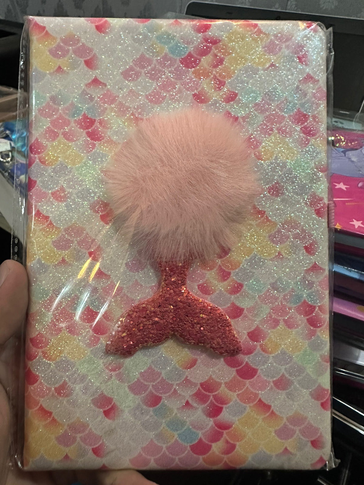 Mermaid Tail Plush Colourful Notebook