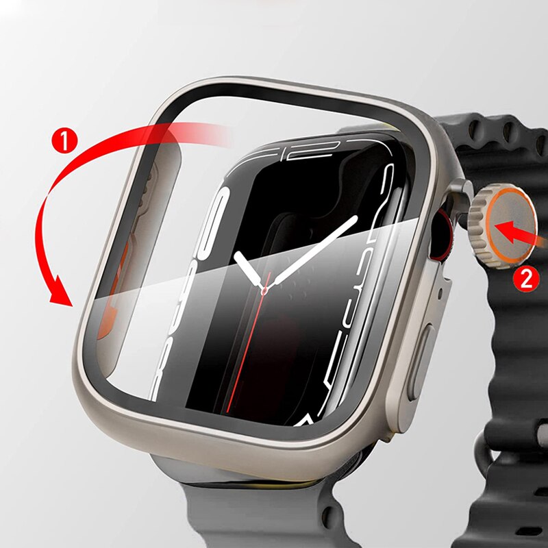 Apple Watch Series 8/7 & Series 4/5/6/SE - 41mm/45mm with Tempered Glass Screen Protector