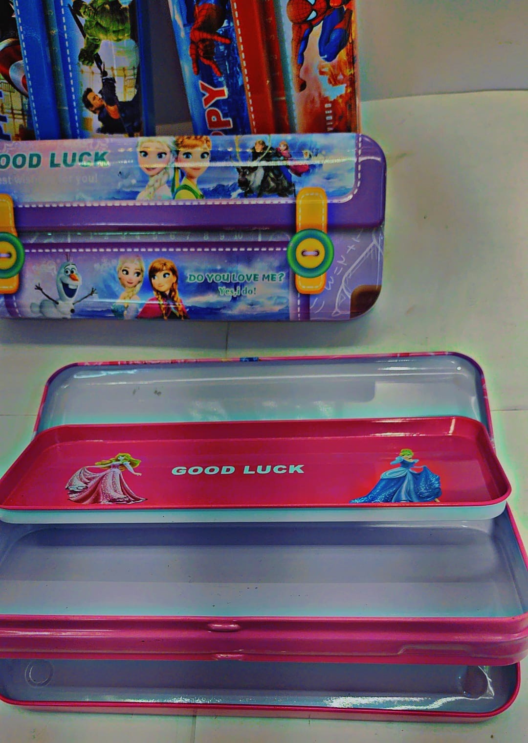 New Design Pencil Box with Three Layer or Partitions with Metal Body