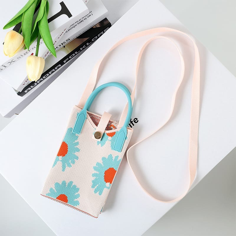 Korean Knitted Material Crossbody Cell phone Bags