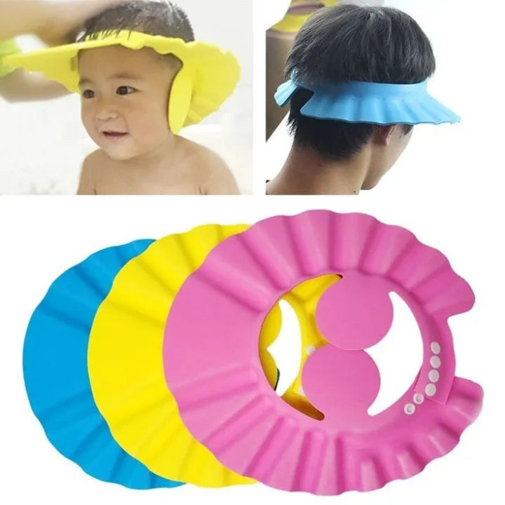 Baby Shower Cap with Ear Protection | Adjustable Bathing Hat for Toddlers