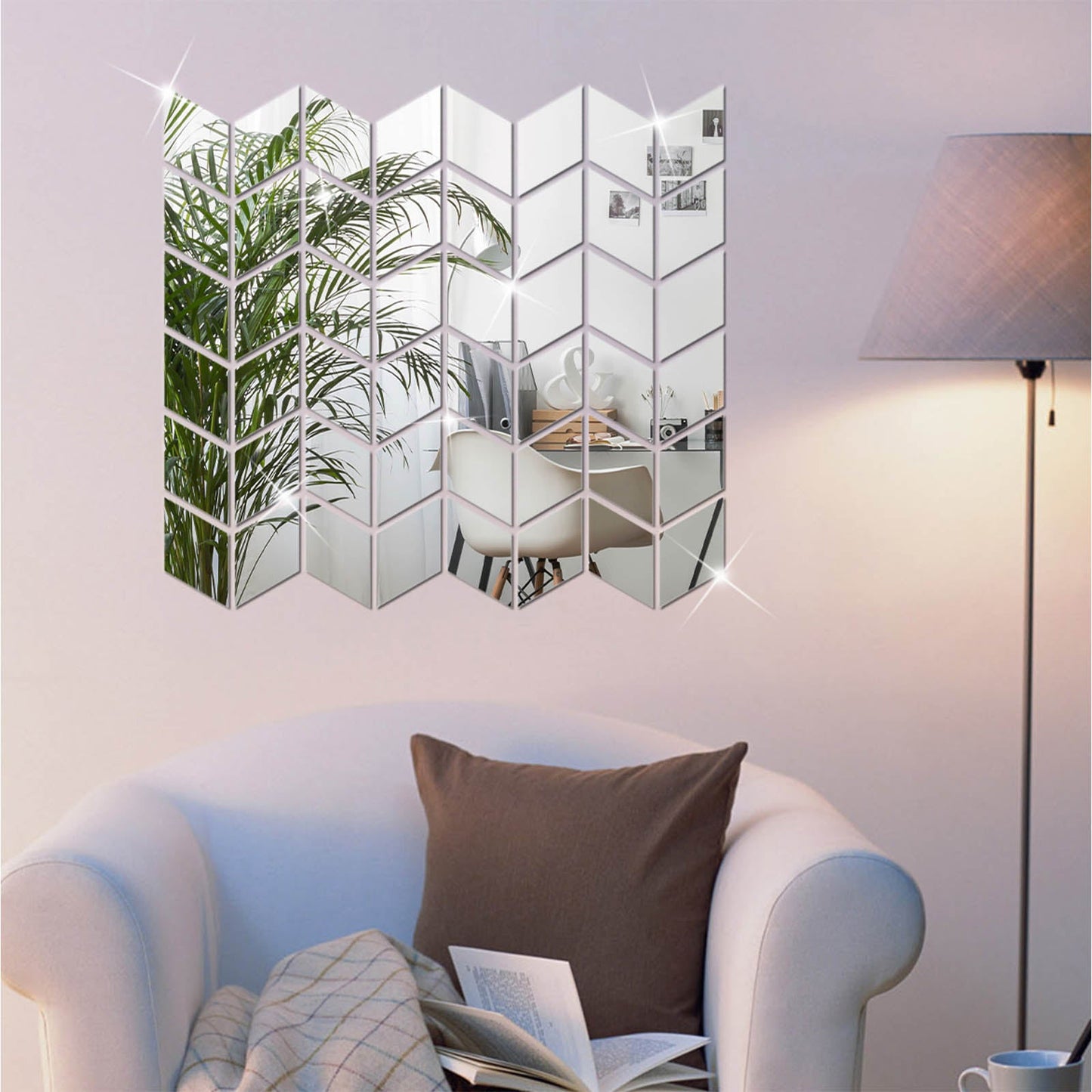 Prismatic Geometric Acrylic Mirror Stickers Wall Background Living Room Bedroom DIY Home Decoration Stickers Posters