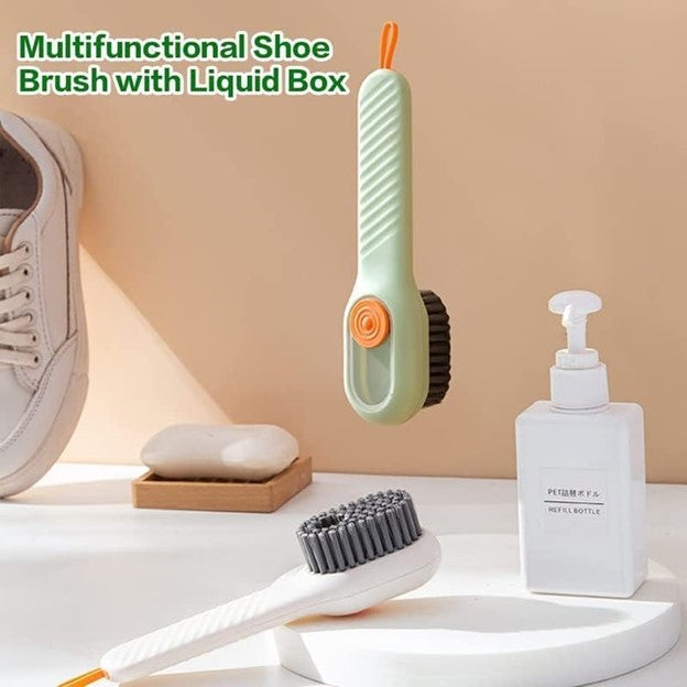 Multifunction Cleaning Shoe Brush Soft Automatic Liquid Shoe Brush Long Handle Clothes Soap Brush With Hook Clean Tool