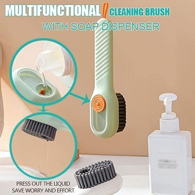 Multifunction Cleaning Shoe Brush Soft Automatic Liquid Shoe Brush Long Handle Clothes Soap Brush With Hook Clean Tool