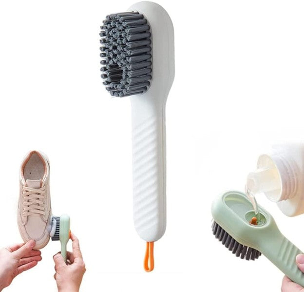 Multifunction Cleaning Shoe Brush Soft Automatic Liquid Shoe Brush Long Handle Clothes Soap Brush With Hook Clean Tool