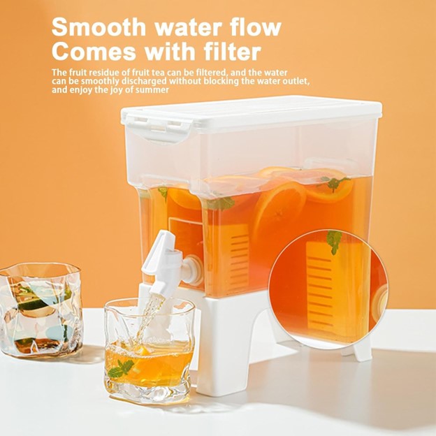 Cold Drink Jug With Spigot And Built-in Filter Multi-purpose Base Design Juice Holder Summer Supplies For Drink Juice Iced Tea