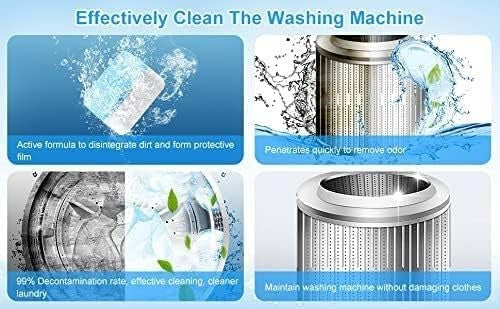 12Pcs Washing Machine Cleaner Tablets for Deep Cleaning | Remove Dirt & Detergent Residue