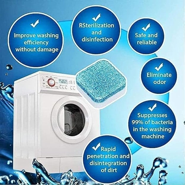 12Pcs Washing Machine Cleaner Tablets for Deep Cleaning | Remove Dirt & Detergent Residue