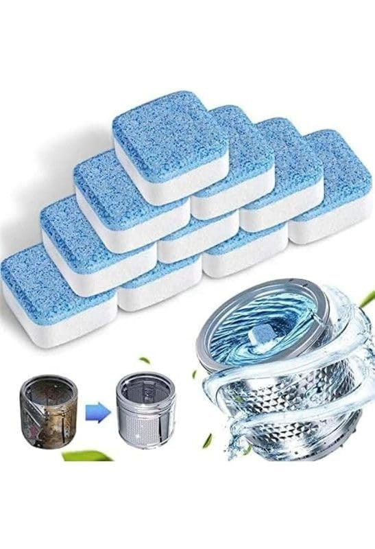 12Pcs Washing Machine Cleaner Tablets for Deep Cleaning | Remove Dirt & Detergent Residue