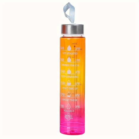 3pcs Motivational Transparent Gradient Plastic Cup, Outdoor Large-capacity Water Bottle Sports Space Cup