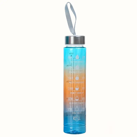 3pcs Motivational Transparent Gradient Plastic Cup, Outdoor Large-capacity Water Bottle Sports Space Cup