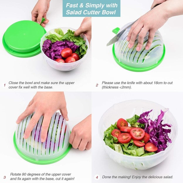 Effortless Kitchen Prep| Vegetable Salad Cutter Bowl for Quick and Easy Slicing