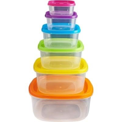 Set of 6 Multi-Color Food Containers | Ideal for Meat Storage and Organization