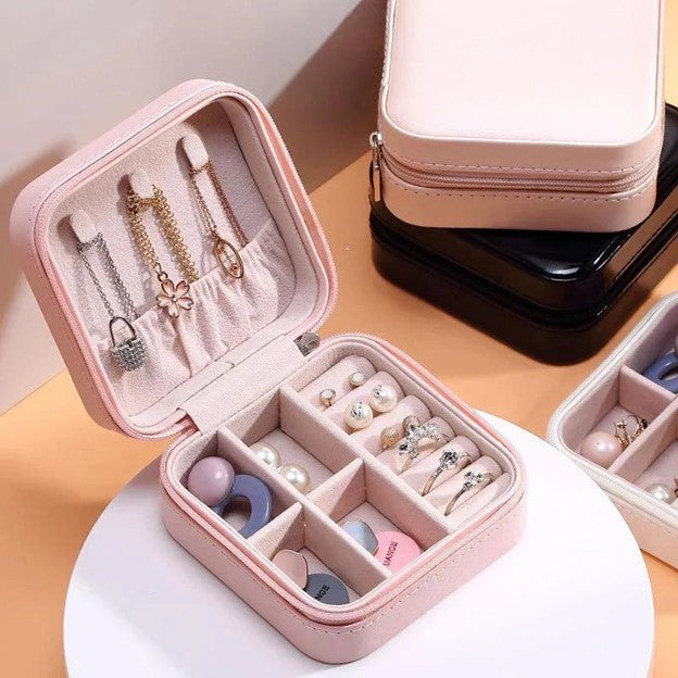 Small Jewelry Storage Box, Zipper Opening Organizer In Bag, Travel Jewelry Case For Ring, Pendant, Earring, Necklace