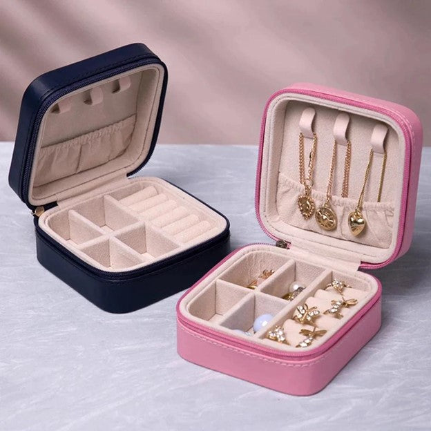 Small Jewelry Storage Box, Zipper Opening Organizer In Bag, Travel Jewelry Case For Ring, Pendant, Earring, Necklace