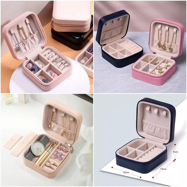 Small Jewelry Storage Box, Zipper Opening Organizer In Bag, Travel Jewelry Case For Ring, Pendant, Earring, Necklace