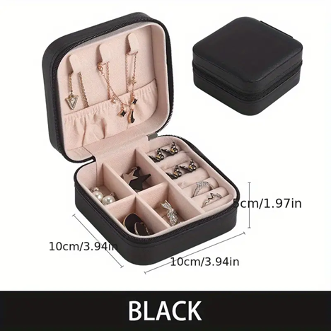 Small Jewelry Storage Box, Zipper Opening Organizer In Bag, Travel Jewelry Case For Ring, Pendant, Earring, Necklace