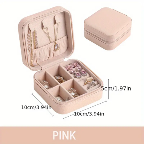 Small Jewelry Storage Box, Zipper Opening Organizer In Bag, Travel Jewelry Case For Ring, Pendant, Earring, Necklace