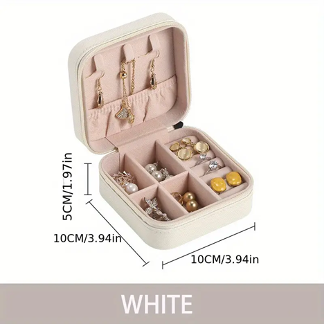 Small Jewelry Storage Box, Zipper Opening Organizer In Bag, Travel Jewelry Case For Ring, Pendant, Earring, Necklace