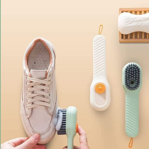 Multifunction Cleaning Shoe Brush Soft Automatic Liquid Shoe Brush Long Handle Clothes Soap Brush With Hook Clean Tool