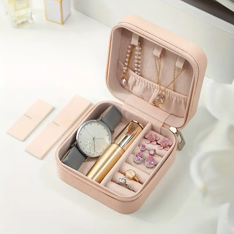 Small Jewelry Storage Box, Zipper Opening Organizer In Bag, Travel Jewelry Case For Ring, Pendant, Earring, Necklace